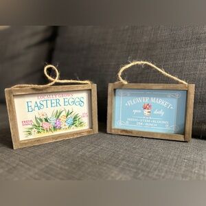 Rustic Easter Eggs Wooden Sign (set of 2)